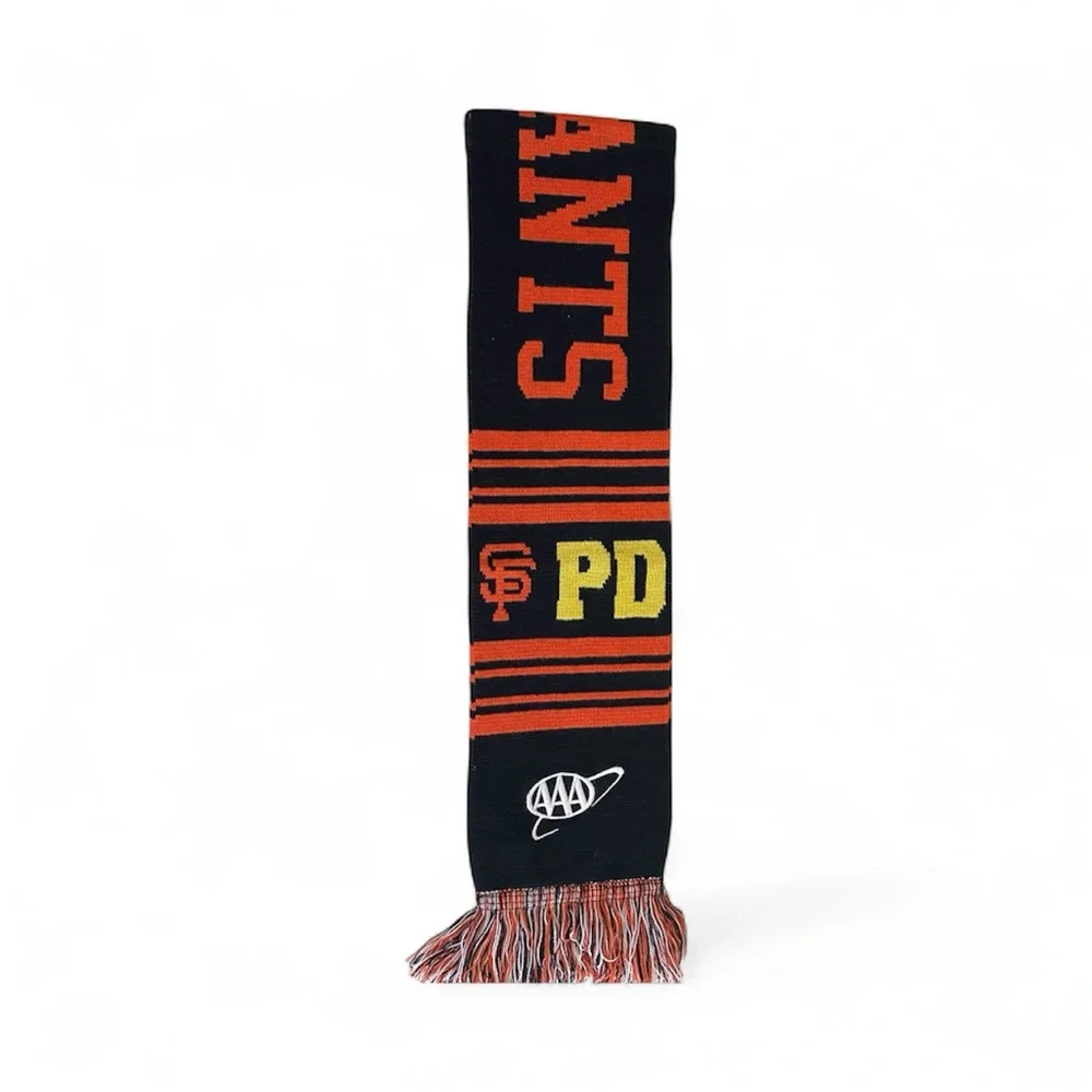 SF San Francisco Giants Black and Orange Scarf with SFPD Law enforcement Logo